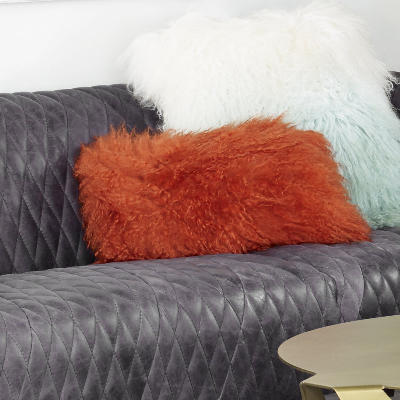 Brayden Studio® Layden Lamb Fur Throw Pillow & Reviews Wayfair